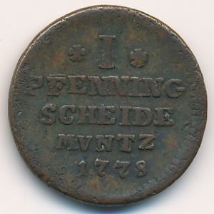 Брауншвейг-Люнебург-Каленберг-Ганновер, 1 пфеннинг (1778 г.)