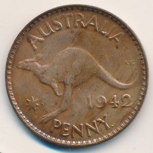 Австралия, 1 пенни (1942 г.)