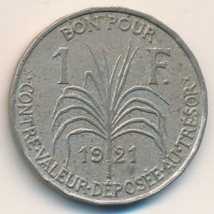 Гваделупа, 1 франк (1921 г.)