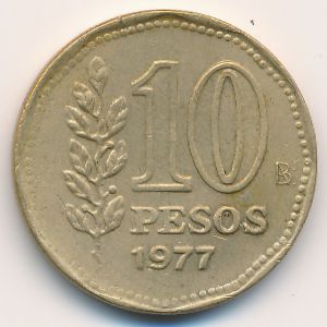 Аргентина, 10 песо (1977 г.)