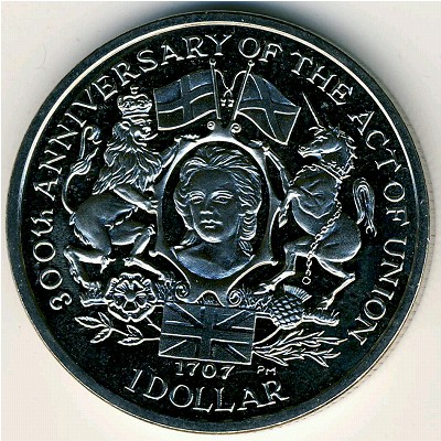 Virgin Islands, 1 dollar, 2007