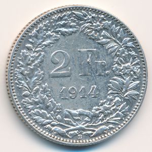 Швейцария, 2 франка (1914 г.)
