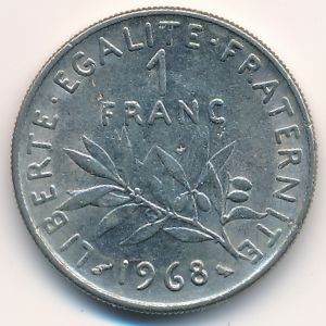 Франция, 1 франк (1968 г.)