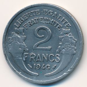 France, 2 francs, 1946