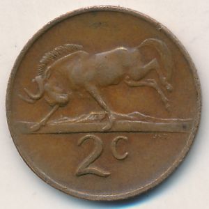 South Africa, 2 cents, 1971