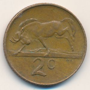 South Africa, 2 cents, 1983