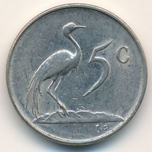 South Africa, 5 cents, 1973