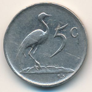 South Africa, 5 cents, 1975