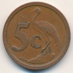 South Africa, 5 cents, 1993