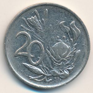 South Africa, 20 cents, 1986