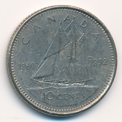 Канада, 10 центов (1992 г.)
