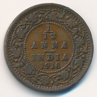 Британская Индия, 1/12 анны (1916 г.)
