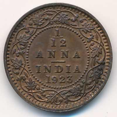 British West Indies, 1/12 anna, 1923