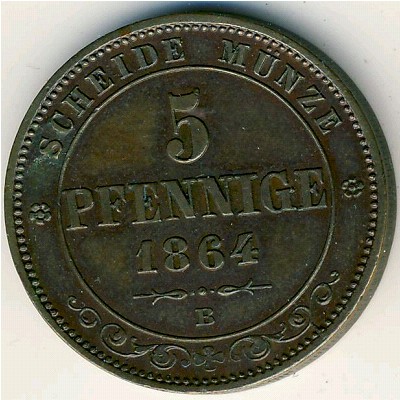 Saxony, 5 pfennig, 1862–1869