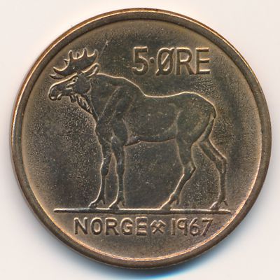 Норвегия, 5 эре (1967 г.)