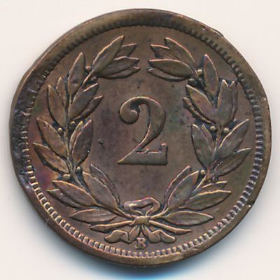 Швейцария, 2 раппена (1886 г.)