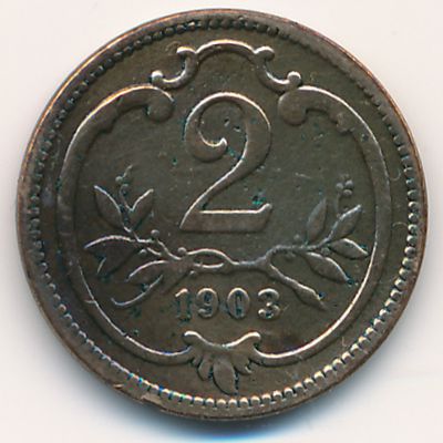 Австрия, 2 геллера (1903 г.)