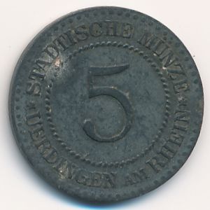 Юрдинген., 5 пфеннигов (1917 г.)