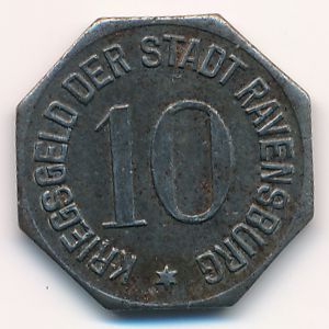 Равенсбург., 10 пфеннигов (1918 г.)