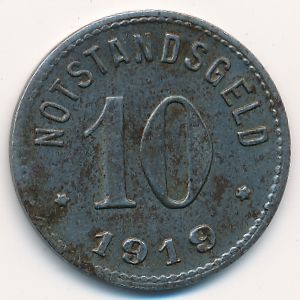 Зинциг., 10 пфеннигов (1919 г.)