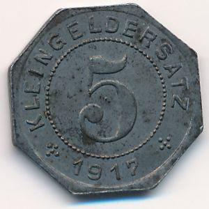 Тюбинген., 5 пфеннигов (1917 г.)