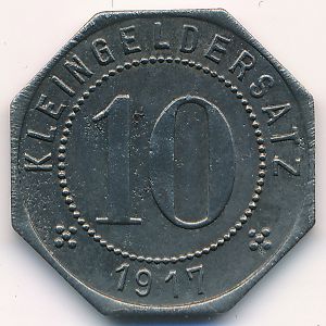 Тюбинген., 10 пфеннигов (1917 г.)