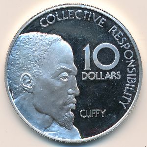 Guyana, 10 dollars, 1976–1980