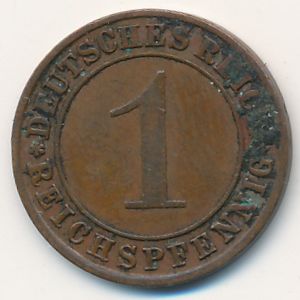 Веймарская республика, 1 рейхспфенниг (1924 г.)