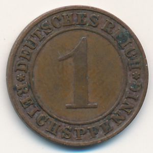 Веймарская республика, 1 рейхспфенниг (1928 г.)