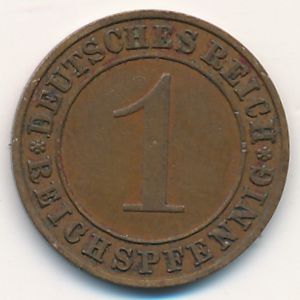 Веймарская республика, 1 рейхспфенниг (1928 г.)