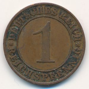 Веймарская республика, 1 рейхспфенниг (1928 г.)