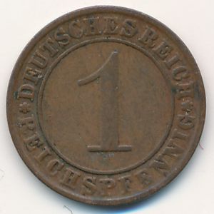 Веймарская республика, 1 рейхспфенниг (1929 г.)