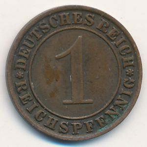 Веймарская республика, 1 рейхспфенниг (1930 г.)