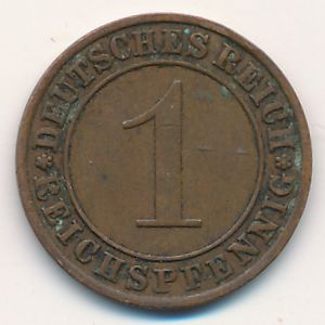 Веймарская республика, 1 рейхспфенниг (1930 г.)