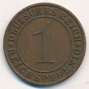 Веймарская республика, 1 рейхспфенниг (1930 г.)