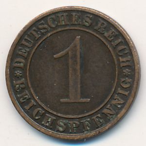 Веймарская республика, 1 рейхспфенниг (1930 г.)