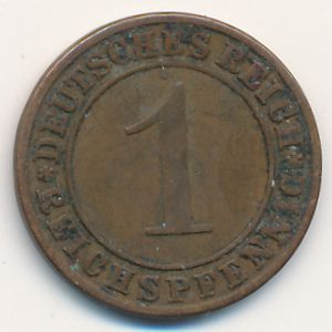 Веймарская республика, 1 рейхспфенниг (1930 г.)