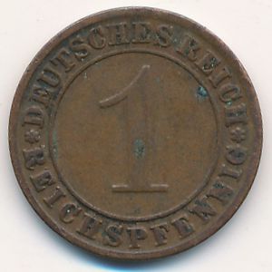 Веймарская республика, 1 рейхспфенниг (1930 г.)