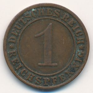 Веймарская республика, 1 рейхспфенниг (1931 г.)
