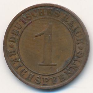 Веймарская республика, 1 рейхспфенниг (1932 г.)
