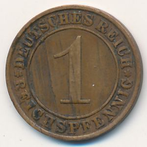 Веймарская республика, 1 рейхспфенниг (1932 г.)