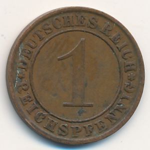 Веймарская республика, 1 рейхспфенниг (1932 г.)