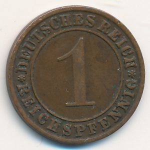 Веймарская республика, 1 рейхспфенниг (1933 г.)