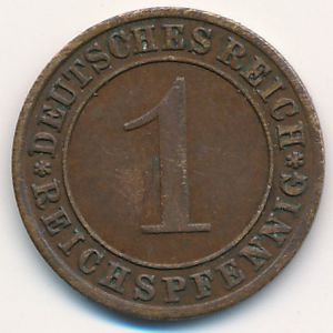 Веймарская республика, 1 рейхспфенниг (1934 г.)