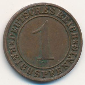 Веймарская республика, 1 рейхспфенниг (1935 г.)