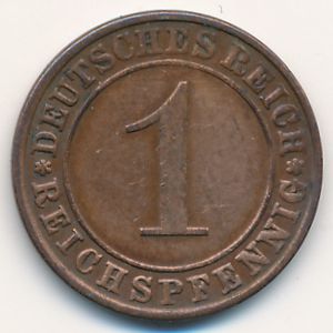 Веймарская республика, 1 рейхспфенниг (1935 г.)
