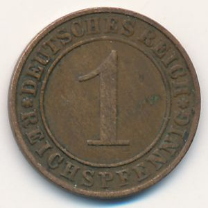 Веймарская республика, 1 рейхспфенниг (1935 г.)