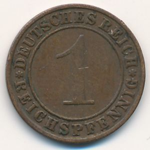 Веймарская республика, 1 рейхспфенниг (1935 г.)