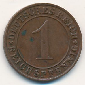 Веймарская республика, 1 рейхспфенниг (1935 г.)