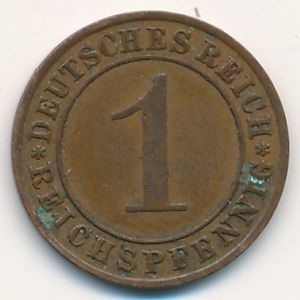 Веймарская республика, 1 рейхспфенниг (1935 г.)